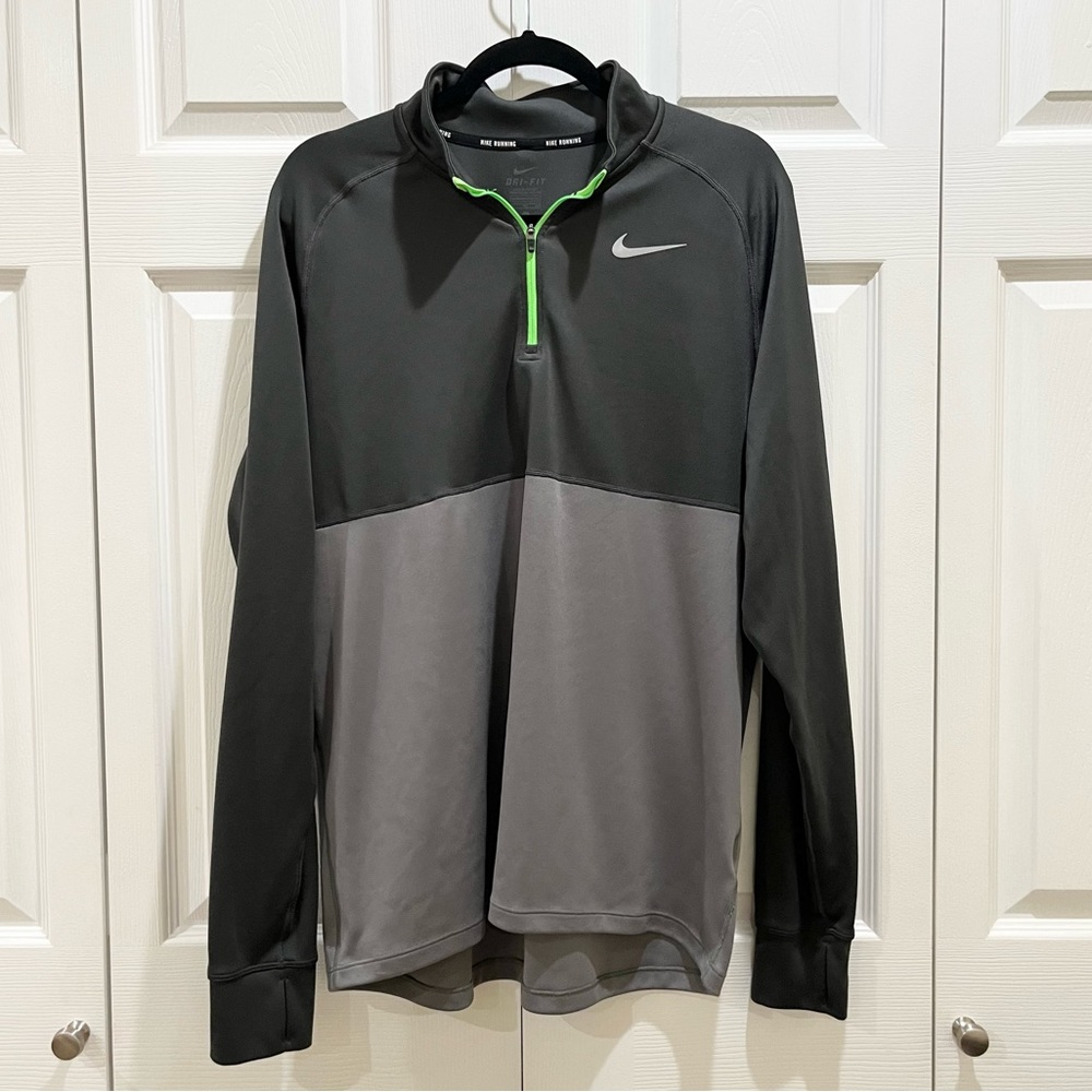 Nike 1/2 Zip Dri Fit Running Top Gray XL